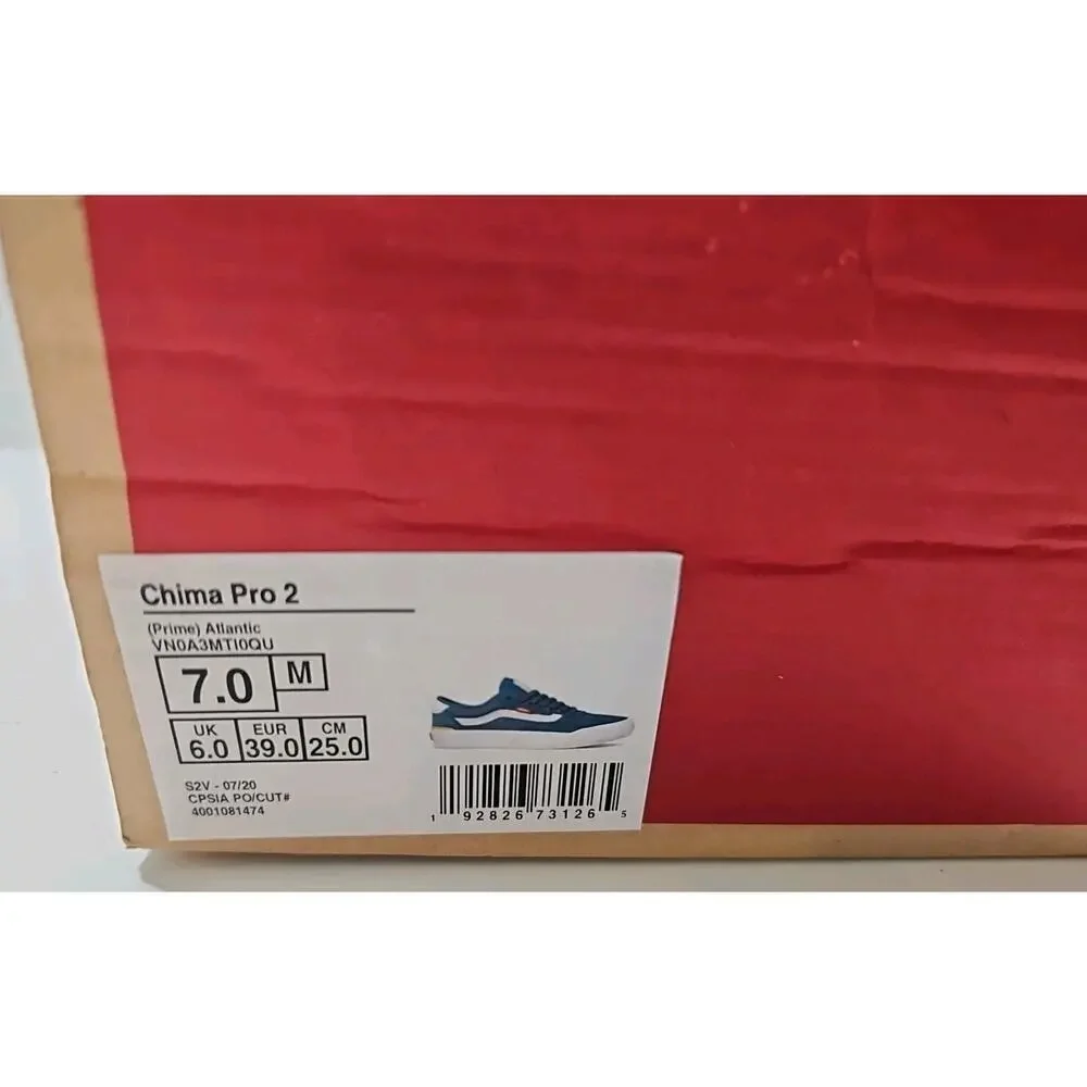 Vans~Woman 8.5; Men's 7~Chima Pro 2 Suede/Canvas Low Top Sneaker Atlantic Color